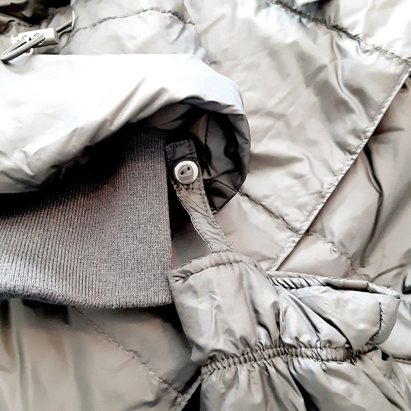 ZARA Puffer Hooded Down Long Black Coat M - Picture 9 of 10